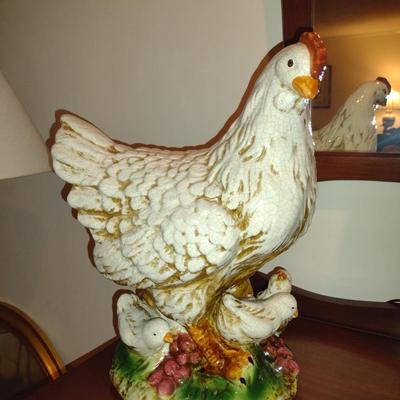Ceramic Hen with Chicks Statue- Mark Roberts Collection- Approx 14 1/2" Tall, 11" Wide