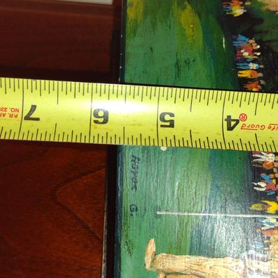 Golf Theme Wooden Storage Box- Approx 7" x 5 3/4" x 4" Tall
