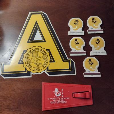 Appalachian State University Memorabilia- Matchbooks, Car Antenna Cover, Key Ring