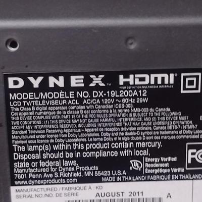 Dynex Television- Approx 18 1/2" Diagonally - Model DX-19L200A12