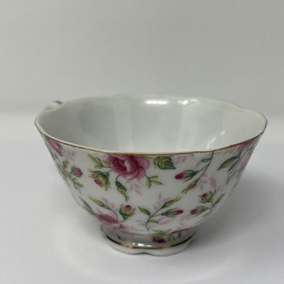 Lefton Hostess Snack Set of 4 Tea Cups & Plates