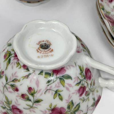 Lefton Hostess Snack Set of 4 Tea Cups & Plates