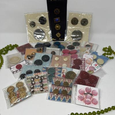 Vintage Buttons, Covers & Bead String