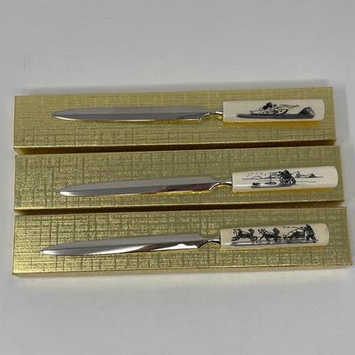 Trio of Vintage Letter Openers Bone Handle