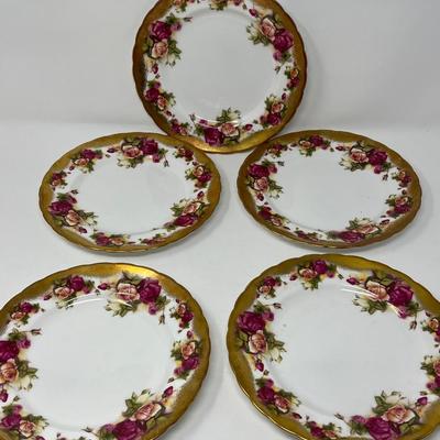Golden Rose Royal Chelsea Bone China Plates
