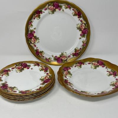 Golden Rose Royal Chelsea Bone China Plates