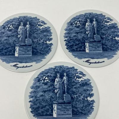 Blue and White Bing & Grondahl Trinket Trays and Trivets