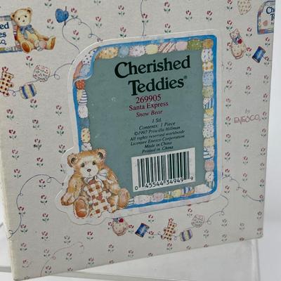 Cherished Teddies Snow Bear & Annette and Pop Imports Flower Shop