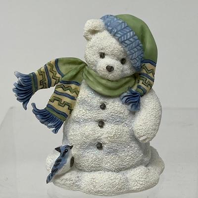 Cherished Teddies Snow Bear & Annette and Pop Imports Flower Shop