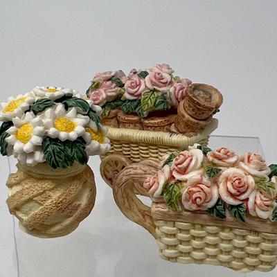 Cherished Teddies Snow Bear & Annette and Pop Imports Flower Shop
