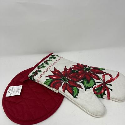 Variety of Holiday Ornaments & Paula Deen Pot Holders
