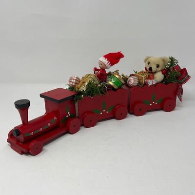 Craft Cottage Faux Fir Tree Wall Hanging & Wood Train