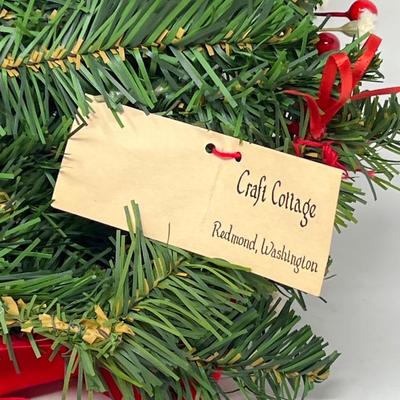 Craft Cottage Faux Fir Tree Wall Hanging & Wood Train