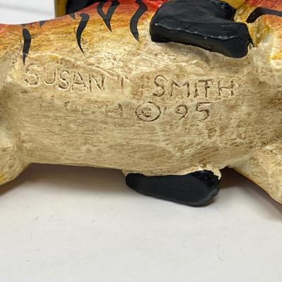 Susan Smith Santa Riding Tiger Ornament 1995