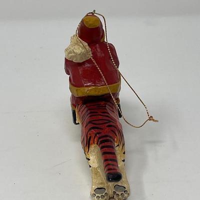 Susan Smith Santa Riding Tiger Ornament 1995