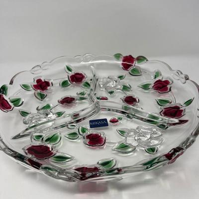 Celebrations Rose Garden Footed Relish Mikasa Platter