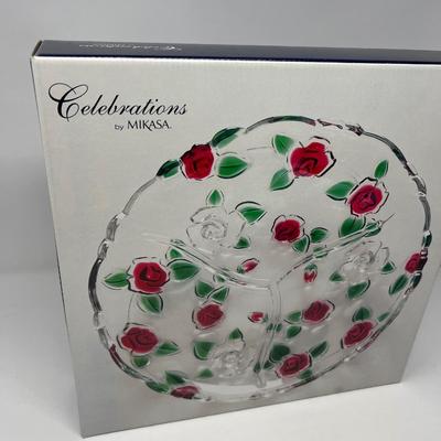 Celebrations Rose Garden Footed Relish Mikasa Platter
