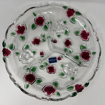 Celebrations Rose Garden Footed Relish Mikasa Platter