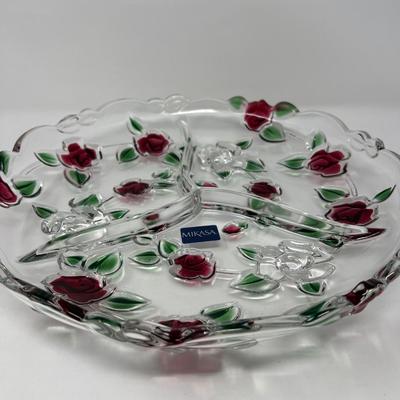Celebrations Rose Garden Footed Relish Mikasa Platter