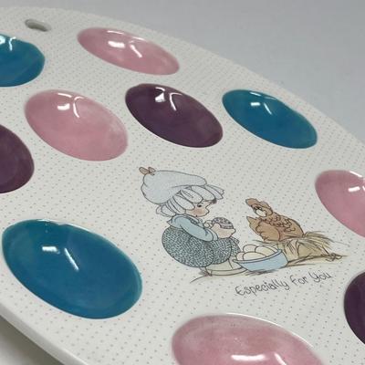 Precious Moments Deviled Egg Plate & Spa Day Figure