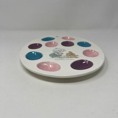 Precious Moments Deviled Egg Plate & Spa Day Figure