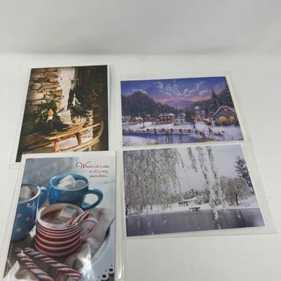 122 Christmas Greeting Cards & Box Of Thomas Kinkade Hallmark Cards