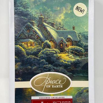 122 Christmas Greeting Cards & Box Of Thomas Kinkade Hallmark Cards