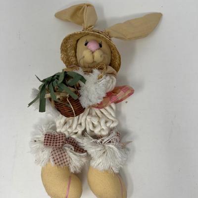 Bunny & Girl on Twig Bench Easter/Spring Decor
