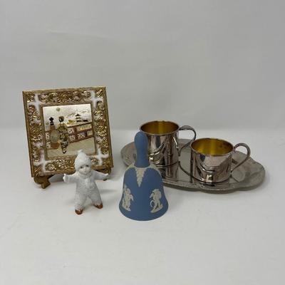 Vintage Holiday Figure, Wedgewood Bell & Home Decor