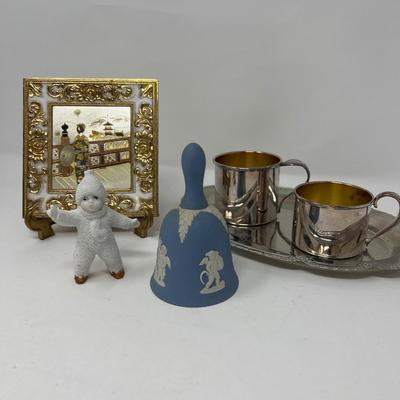 Vintage Holiday Figure, Wedgewood Bell & Home Decor