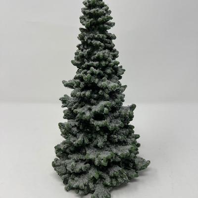 Three Resin Snow Dusted Village Spruce Trees