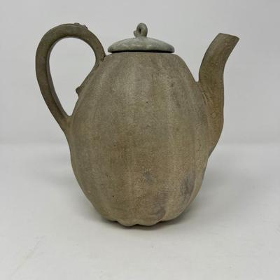 Rustic Clay Pumpkin Teapot