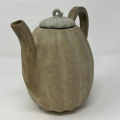 Rustic Clay Pumpkin Teapot