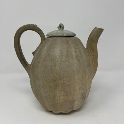 Rustic Clay Pumpkin Teapot