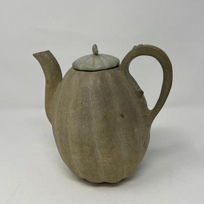 Rustic Clay Pumpkin Teapot