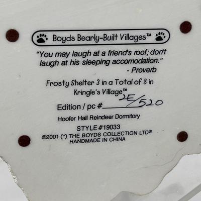 Boyds Bearly Built Hoofer Hall Reindeer Dorm & Elves B Us Workshop Village Houses
