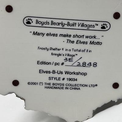 Boyds Bearly Built Hoofer Hall Reindeer Dorm & Elves B Us Workshop Village Houses