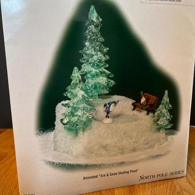 RARE Department 56 North Pole Series Animated & Lighted Skating Pond