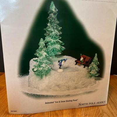 RARE Department 56 North Pole Series Animated & Lighted Skating Pond