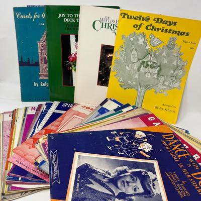 Old Piano Single Sheet & Christmas Music Books