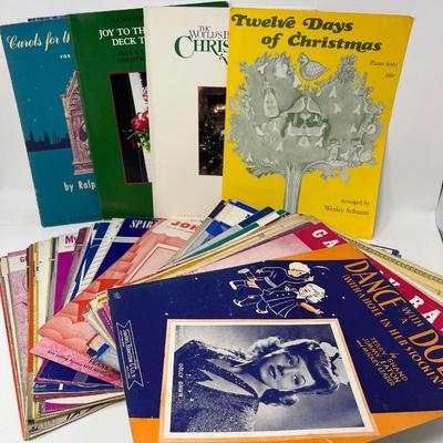 Old Piano Single Sheet & Christmas Music Books
