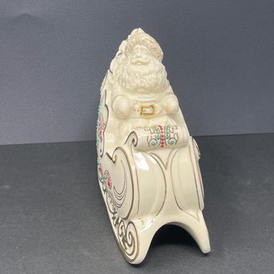Lenox "Dash Away All" Santa in Sleigh Porcelain Sculpture