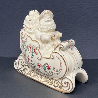 Lenox "Dash Away All" Santa in Sleigh Porcelain Sculpture