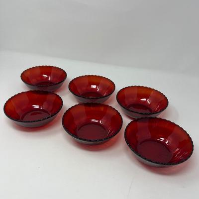 Ruby Red Bowl & Individual Serving Bowls