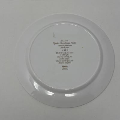 Four Fitz & Floyd Christmas Trees and 1975 Spode Plate