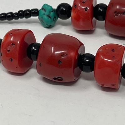 22” Coral Turquoise Necklace