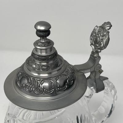 Cut Crystal Pewter Lid Stein