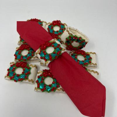 Sequin Raggedy Ann Satin Box & 16 Festive Napkin Holders