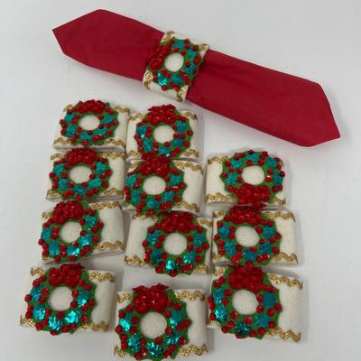 Sequin Raggedy Ann Satin Box & 16 Festive Napkin Holders
