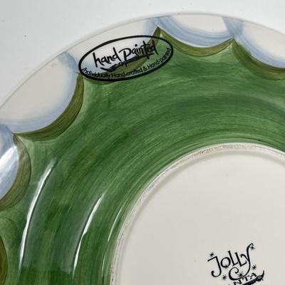 Handpainted Jolly Santa Treat 11.25” Plate